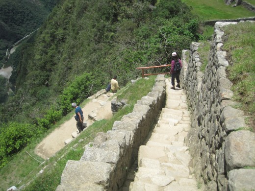Steep stairway to another area. 