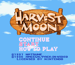 Harvest Moon Title Screen