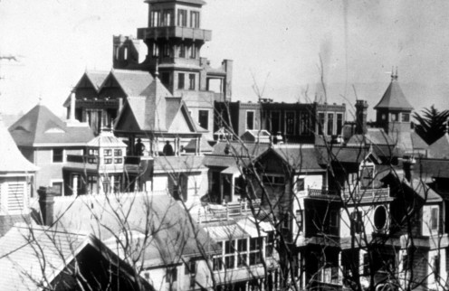 This is the actual famous Winchester house, which is still around today.