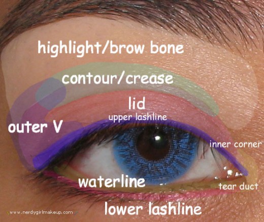 A map of the eye. because all those tutorials mentioning the outer V or something can be confusing!!