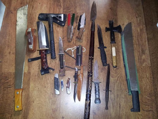 a myriad of weapons suitable for slaughter