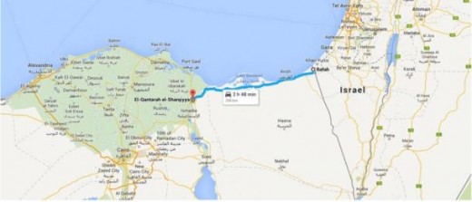 A Map of 'The way of Horus" strategic Military defences that the Egyptians built in ancient times to defend against invaders from the East