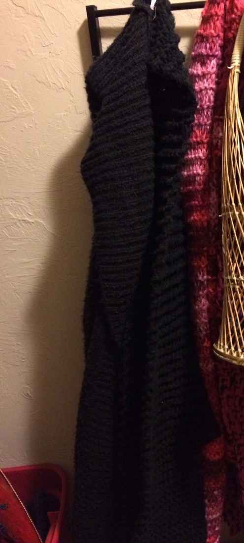 The garter stitch scarf I made my husband when we were dating!