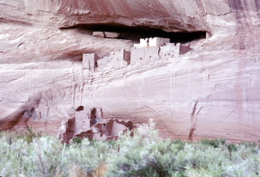 Ruins of ancient Anasazi cliff dwellings.