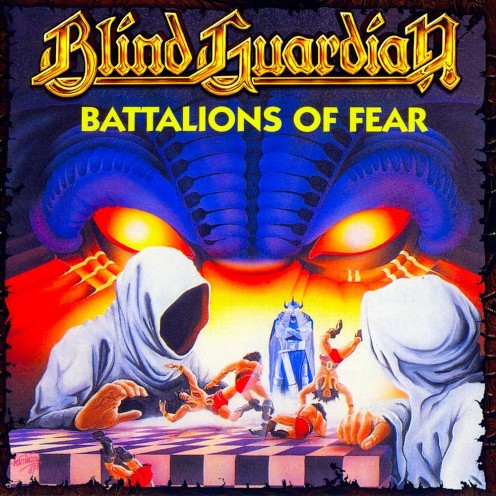 The album cover fits well with the lyrical themes of the album. A dragon looks on in the background as two druids are playing chess.