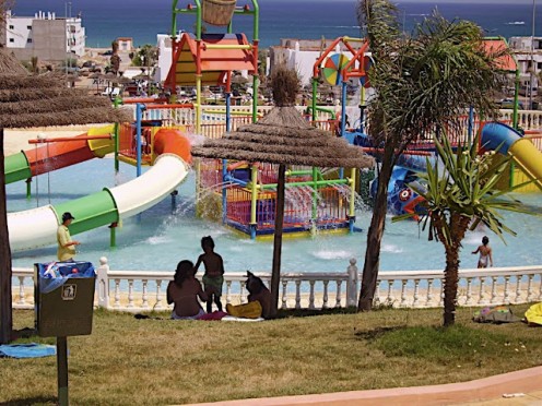 A water fun park makes a change from the beach