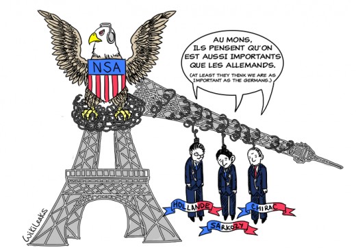 Wikileaks documents showed the U.S. is spying on France.