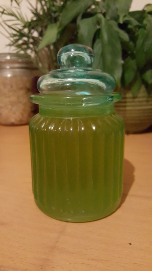This bottle is freshly made; when cool the oil turns into more of a cream as the coconut oil solidifies
