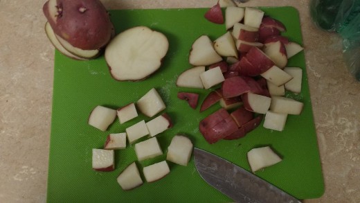 cubed potatoes