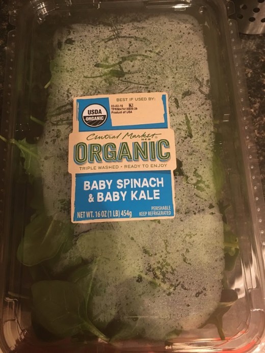 Some organic baby spinach and kale (Just baby spinach would do too.)
