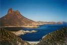 Looking from San Carlos towards Guaymas.  Mountain is "Teta de Cabra"  Goat's Tit Mountain.