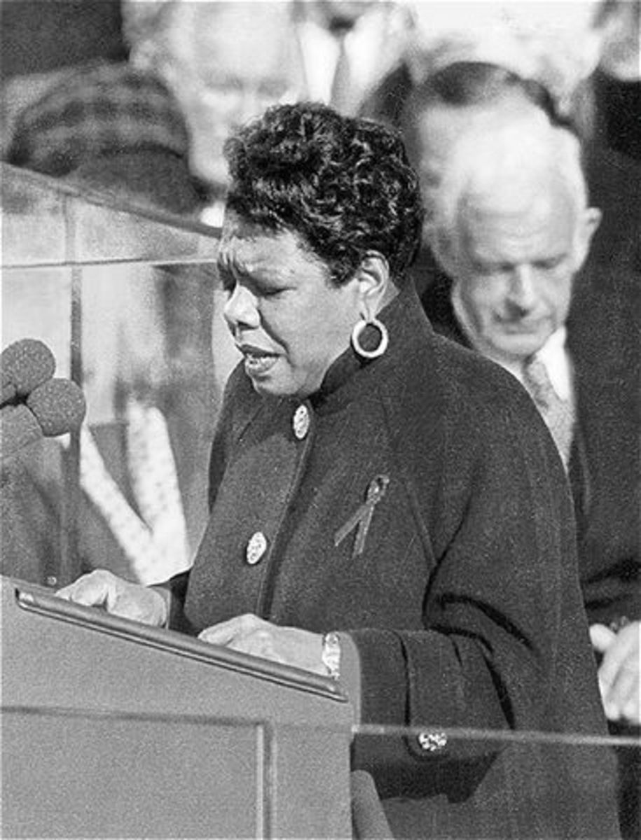 Maya Angelou reciting her poem, "On the Pulse of Morning", at President Bill Clinton's inauguration in 1993