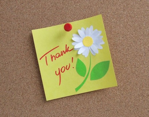 A homemade thank-you gift card adds a personal touch.