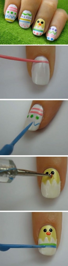 Easter Eggs Baby Chicks | Easy Easter Nail Designs for Short Nails