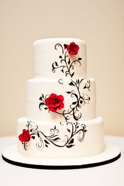 White Rose Birthday Cake