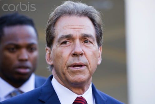 Alabama Crimson Tide head coach, Nick Saban.