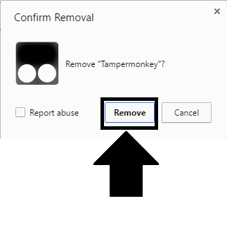 select "Remove" to confirm removal.