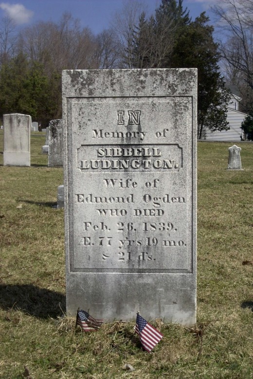 Sybil Ludington's grave (first name misspelled) in Patterson, NY