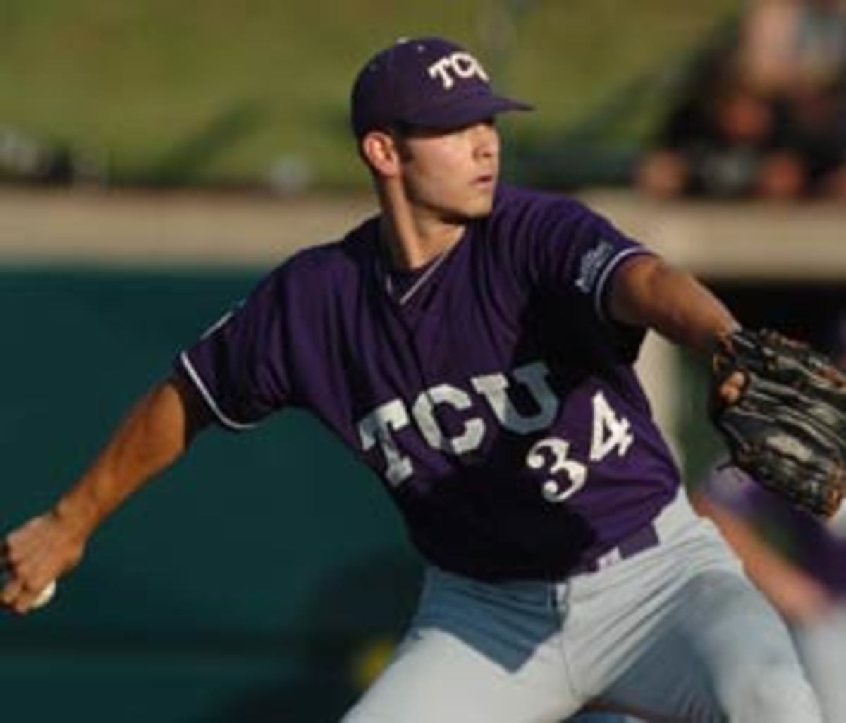 Jake Arrieta with the TCU Horned Frogs.