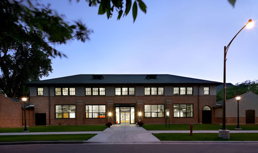 Entrance of New Visions Center in Morris, Minnesota.