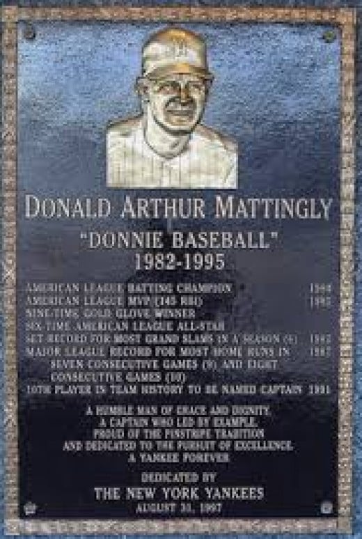 The Don Mattingly monument at Yankee stadium.