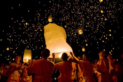 Buddhist Festival First ceremony of light being celebrated