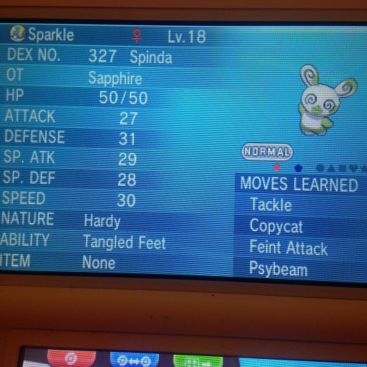 Caught my Shiny Spinda while using the DexNav