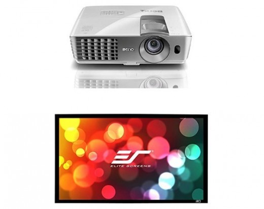 Here we show the BenQ HT1075 and an Elite Screens Sable Frame 100" Screen (a great combination for a TrueHD 3D Projector and Screen for those on a tight budget).