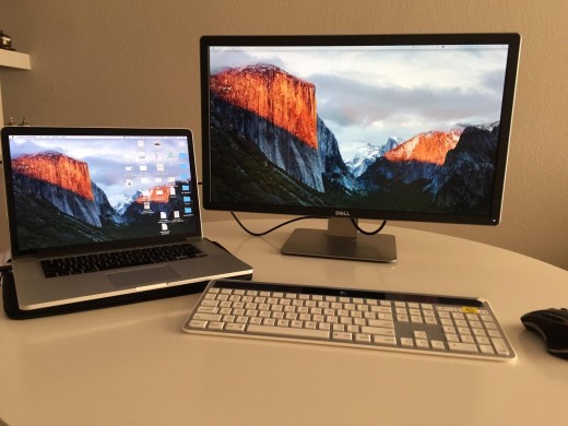 Side by side the Dell P2415Q 4k monitor's color looks identical to the Mac's retina display.