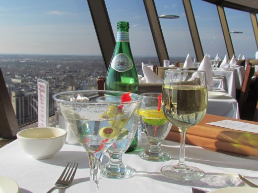 Sparkling water and drinks we enjoyed as well as dinner and that spectacular view from Skylon. 