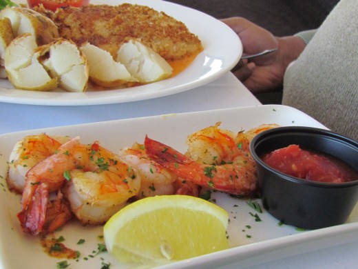 Chicken Cardon Blue and sautÃ©ed Shrimp was chosen by my husband.  