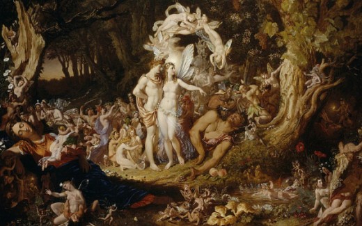 "The Reconciliation of Oberon and Titania" - Joseph Noel Paton (1821-1901)