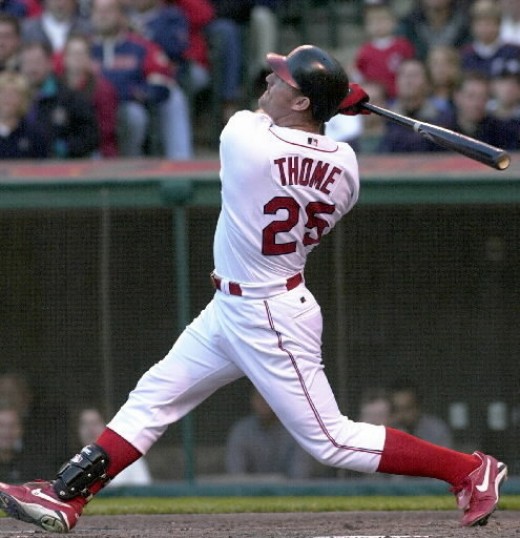 Six feet and five inches, all 250 pounds of Jim Thome went into his monster swings. He sure hit a lot of home runs. 