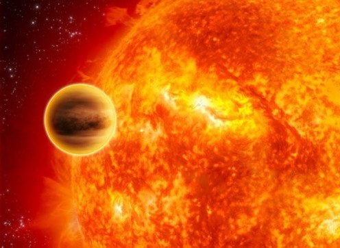 WASP-12b, que se encuentra demasiado cerca de su sol. WASP-12b, que se encuentra demasiado cerca de su sol.
