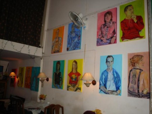 Exhibition at Writer's Pub, Chiang Mai, Thailand
