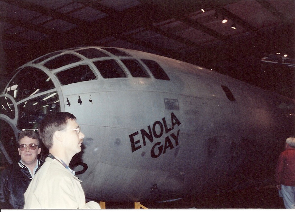 The Enola Gay at the Paul E. Garber facility circa 1990.  Notice the mission markers on the aircraft.