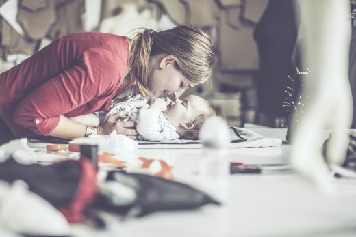 Mom enjoying her daughter at work