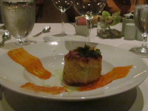 We started out with a delectable appetizer of a crab cake.
