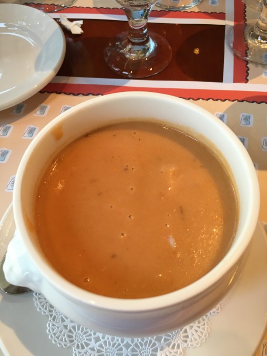 The lobster bisque is just amazing. It has a fair amount of lobster meat and is full of flavor.  