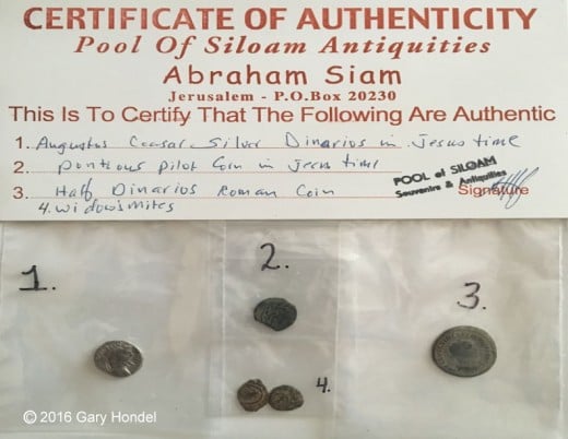 Ancient Roman Coins Purchased in Jerusalem