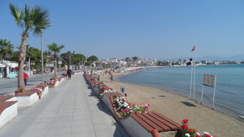 Altinkum beach and promenade, Turkey. Great for walking and spotlessly clean .