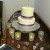 The delicious chocolate chip cake with vanilla icing was surrounded by candles for a nice setting. The delicious chocolate chip cake with vanilla icing was surrounded by candles for a nice setting.