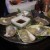 At the rehearsal dinner they feasted on such things as raw oysters which were fresh and delicious. At the rehearsal dinner they feasted on such things as raw oysters which were fresh and delicious.