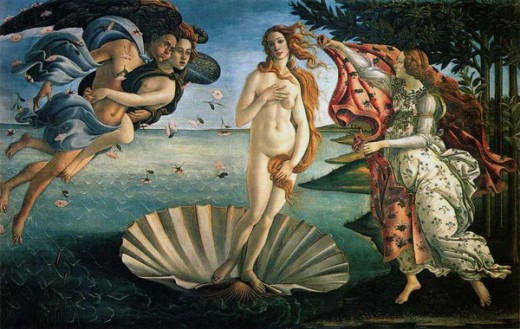 The birth of Venus by Botticelli