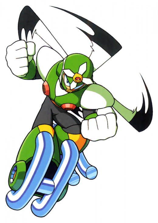 Gyro Man is a robotic helicopter that can fly high in the sky.