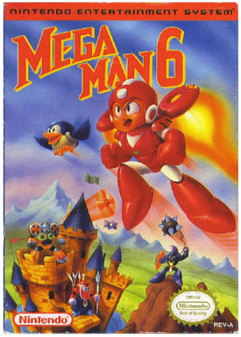 Box art for the US version of Mega Man 6 / Rock Man 6