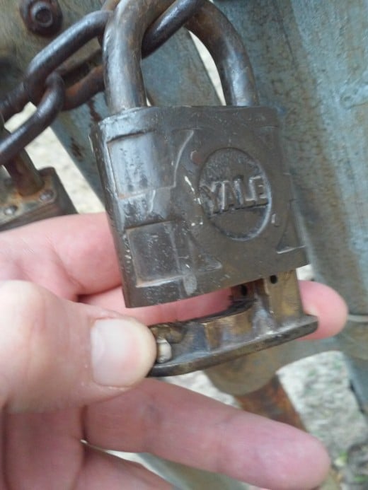 Evil creative Geocache made from a lock.