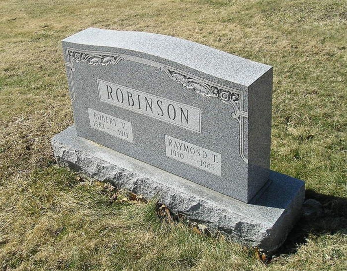 The grave of Raymond Robinson, the real "Green Man"