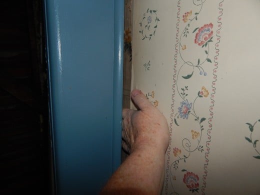 June 10, 2016 started with the gap between the closet wall and the house's outside wall being so wide that my hand will fit completely in. Due to nails and other sharp points, I did not put my hand completely in the gap for the photo. June 10, 2016 started with the gap between the closet wall and the house's outside wall being so wide that my hand will fit completely in. Due to nails and other sharp points, I did not put my hand completely in the gap for the photo.