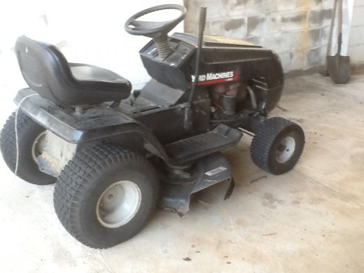 The offending ride-on mower